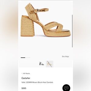 Castañer Oro Viejo Woven Block-Heel Sandals
